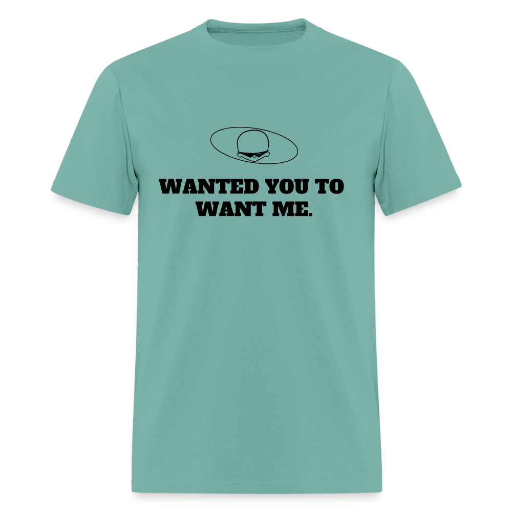 1980s "WANTED YOU TO WANT ME." Pop Progeny T-Shirt (Dark on Light) - aquatic