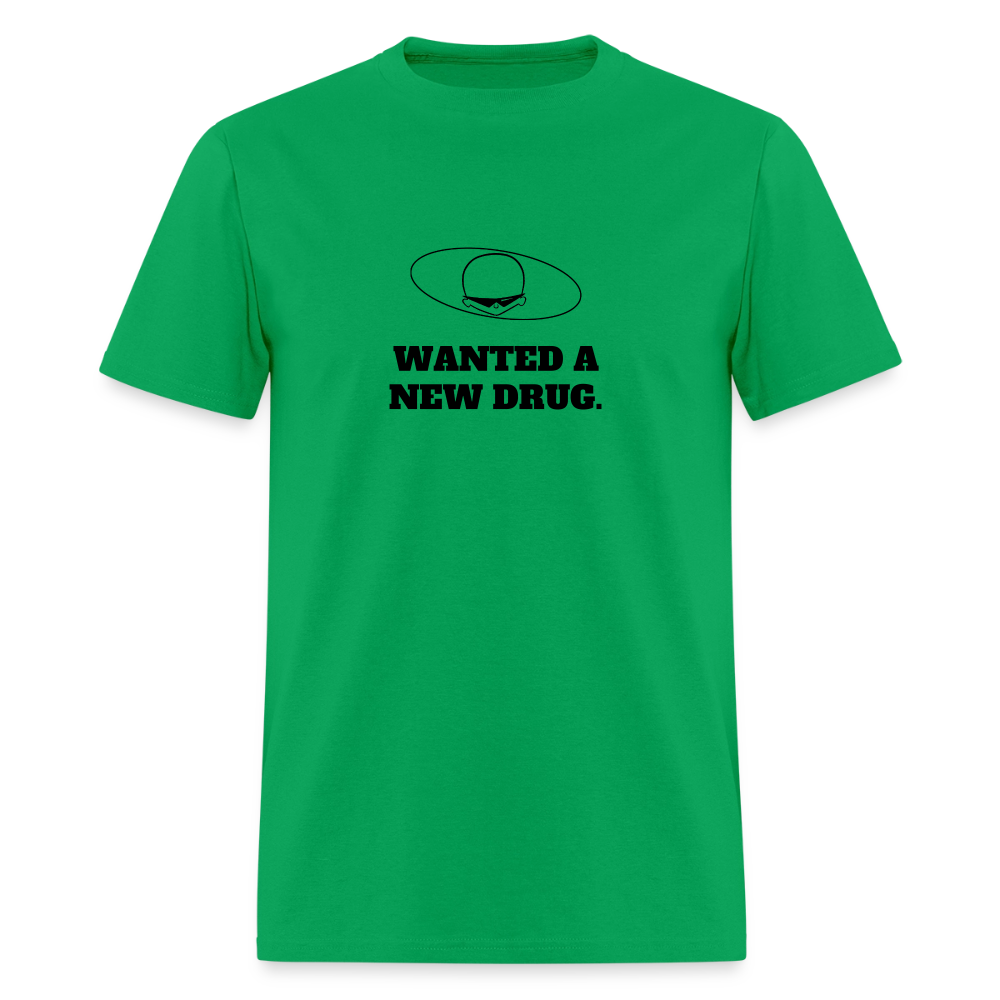 1980s "WANTED A NEW DRUG." Pop Progeny T-Shirt (Dark on Light) - bright green