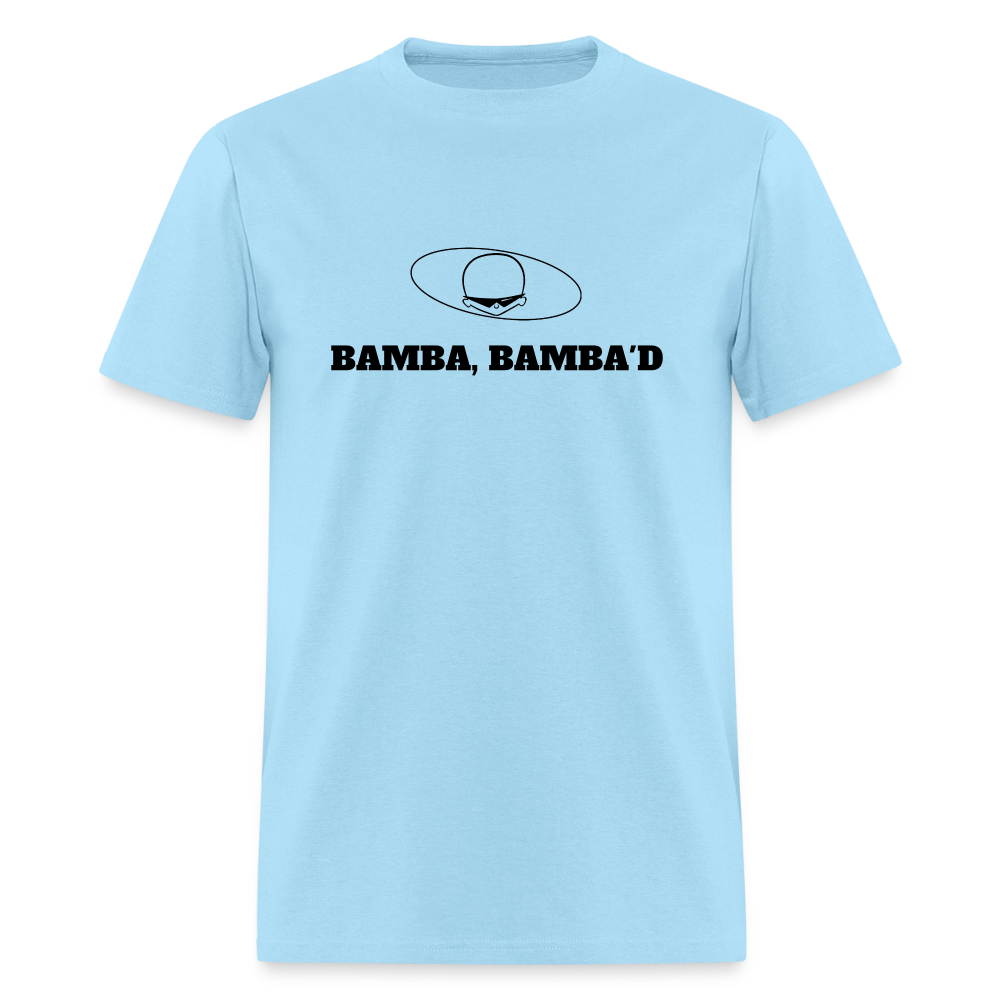 1950s "BAMBA BAMBA'D." Pop Progeny T-Shirt (Dark on Light) - powder blue
