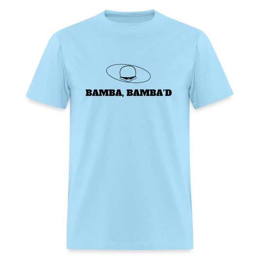 1950s "BAMBA BAMBA'D." Pop Progeny T-Shirt (Dark on Light) - powder blue