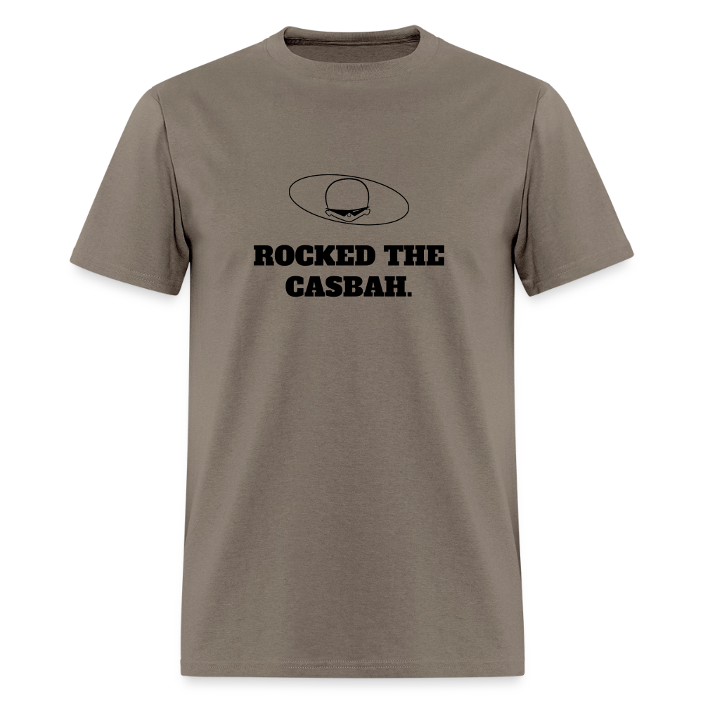 1980s "ROCKED THE CASBAH." Pop Progeny T-Shirt (Dark on Light) - safari