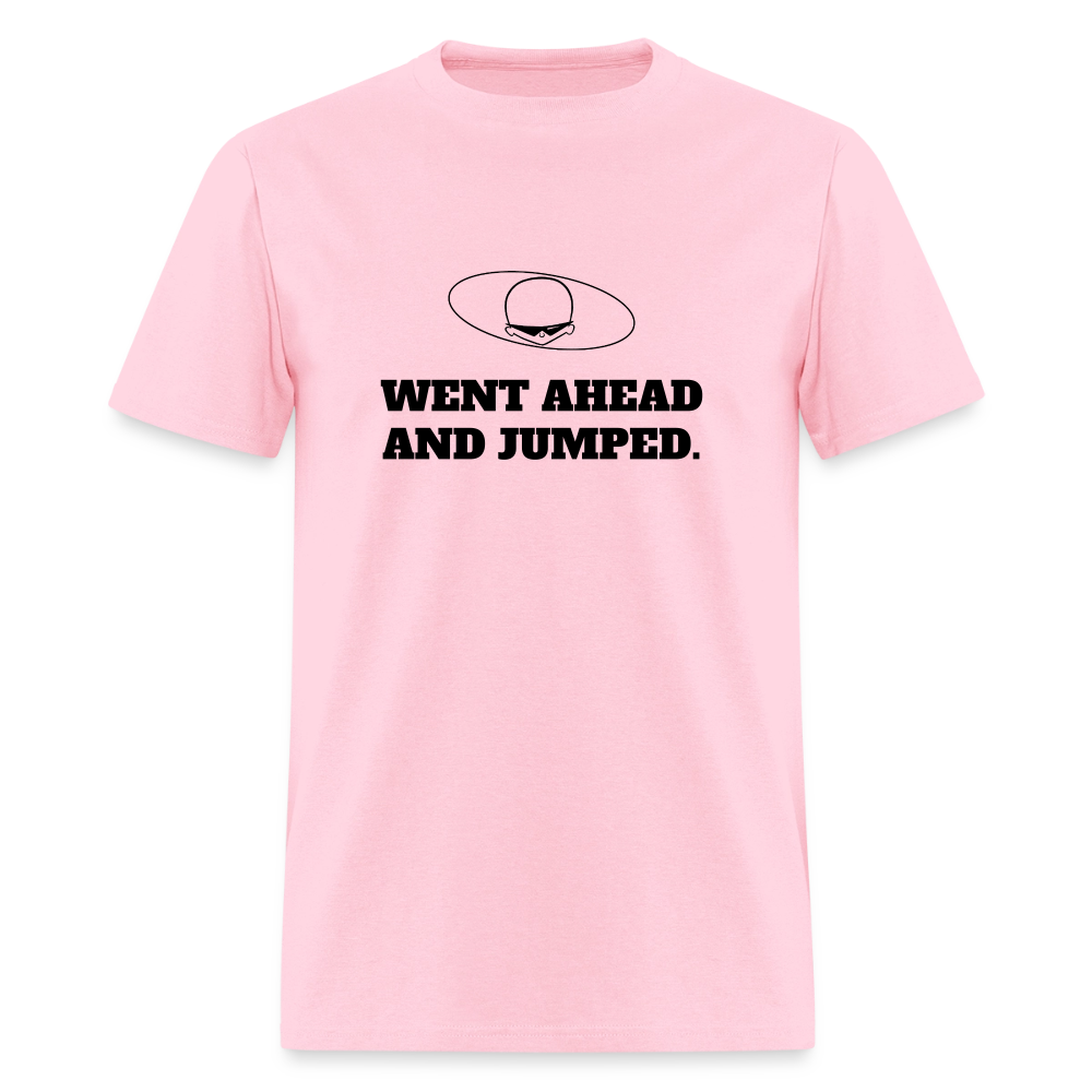1980s "WENT AHEAD AND JUMPED." Pop Progeny T-Shirt (Dark on Light) - pink