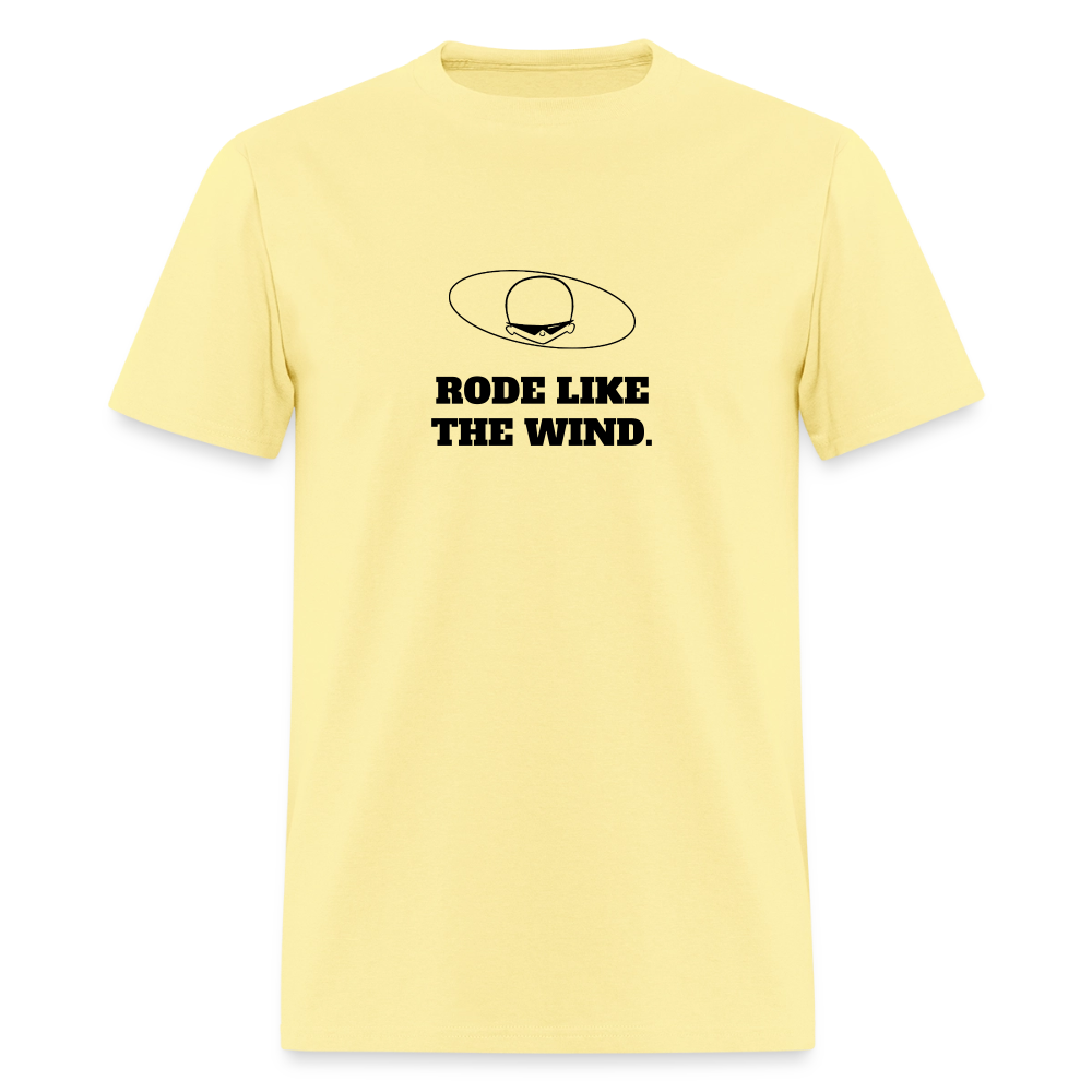 1970s "RODE LIKE THE WIND." Pop Progeny T-Shirt (Dark on Light) - cornsilk