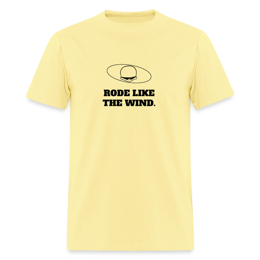 1970s "RODE LIKE THE WIND." Pop Progeny T-Shirt (Dark on Light) - cornsilk
