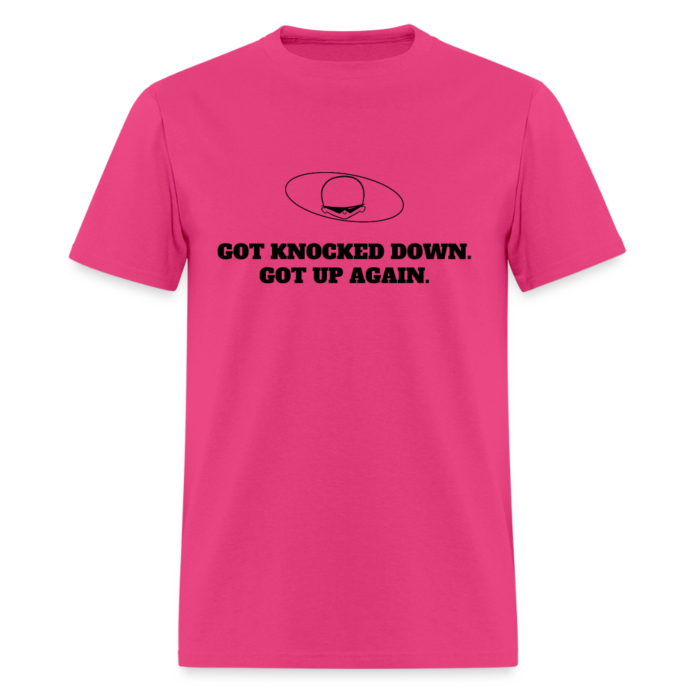 1980s "GOT KNOCKED DOWN." Pop Progeny T-Shirt (Dark on Light) - fuchsia