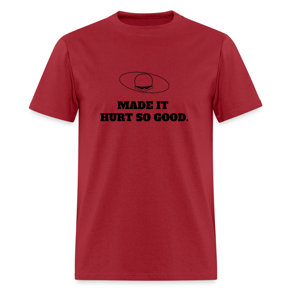 1980s "MADE IT HURT SO GOOD." Pop Progeny T-Shirt (Dark on Light) - dark red