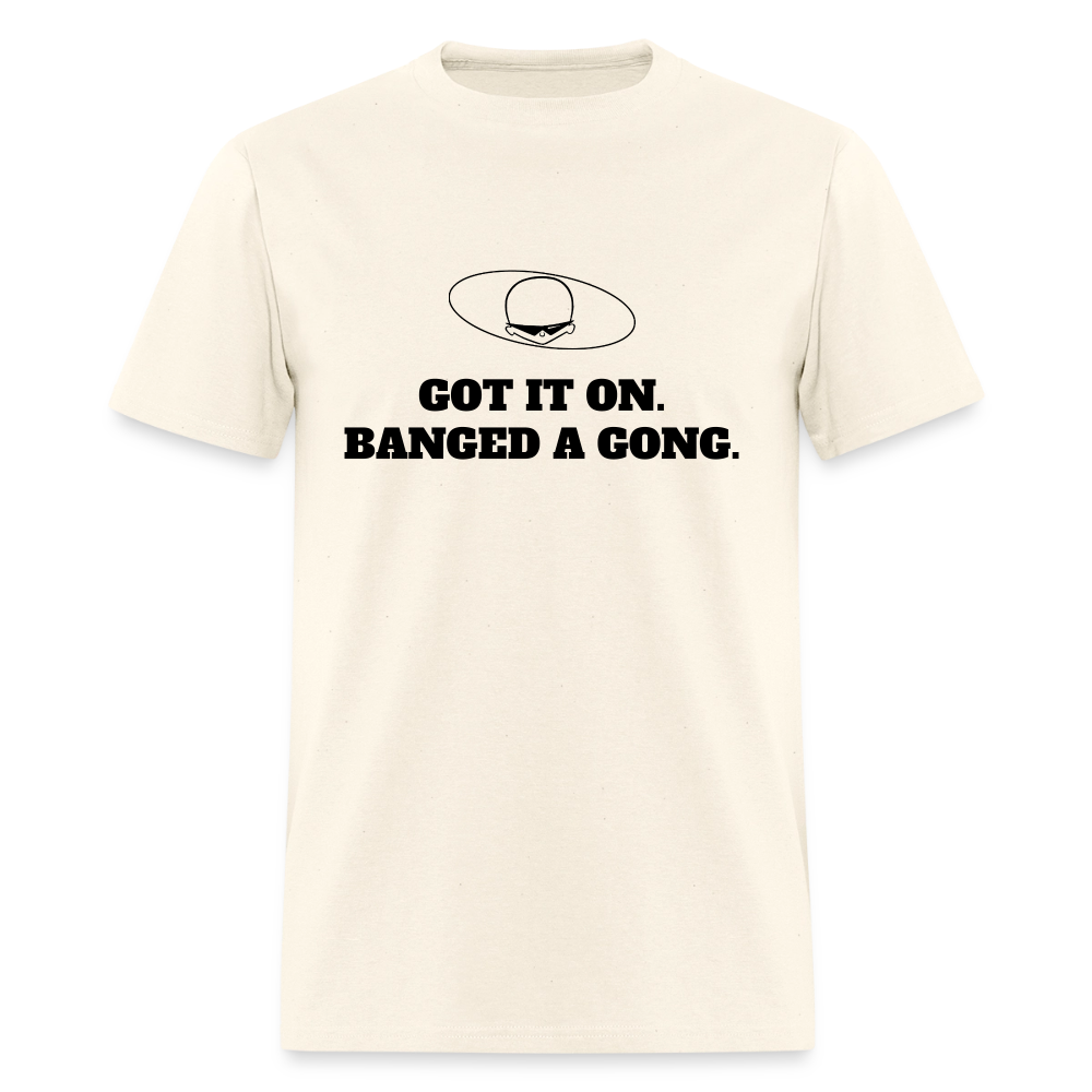 1980s "GOT IT ON. BANGED A GONG." Pop Progeny T-Shirt (Dark on Light) - sweet cream heather