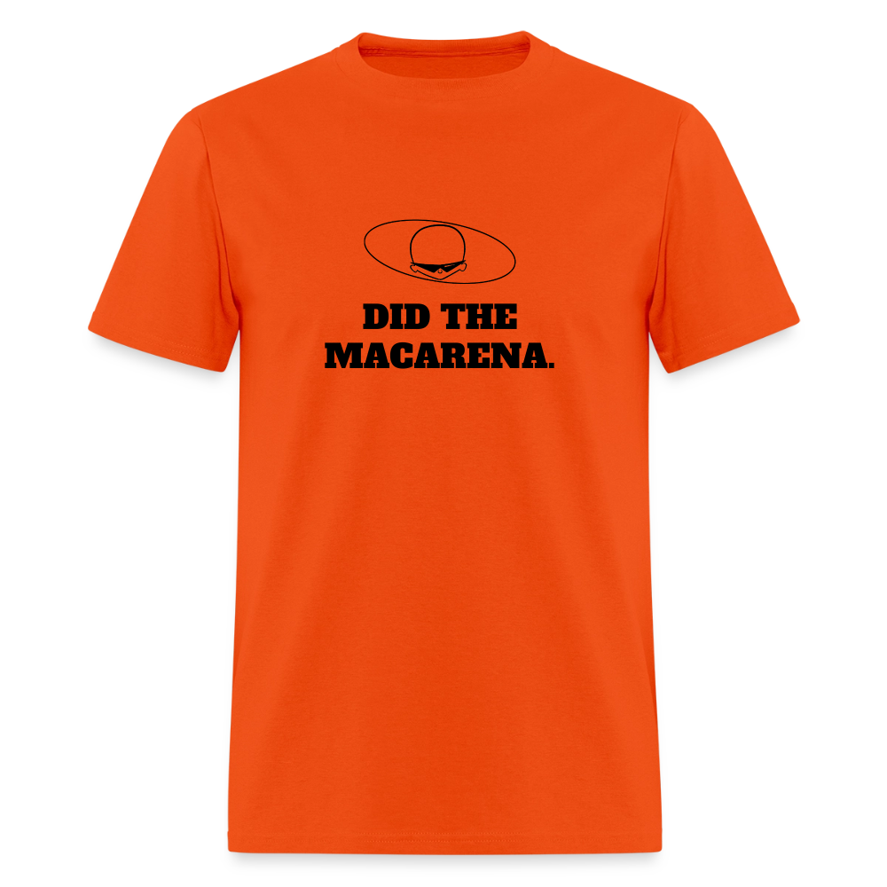1990s "DID THE MACARENA." Pop Progeny T-Shirt (Dark on Light) - orange