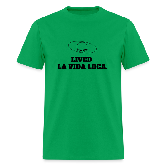 1990s "LIVED LA VIDA LOCA." Pop Progeny T-Shirt (Dark on Light) - bright green