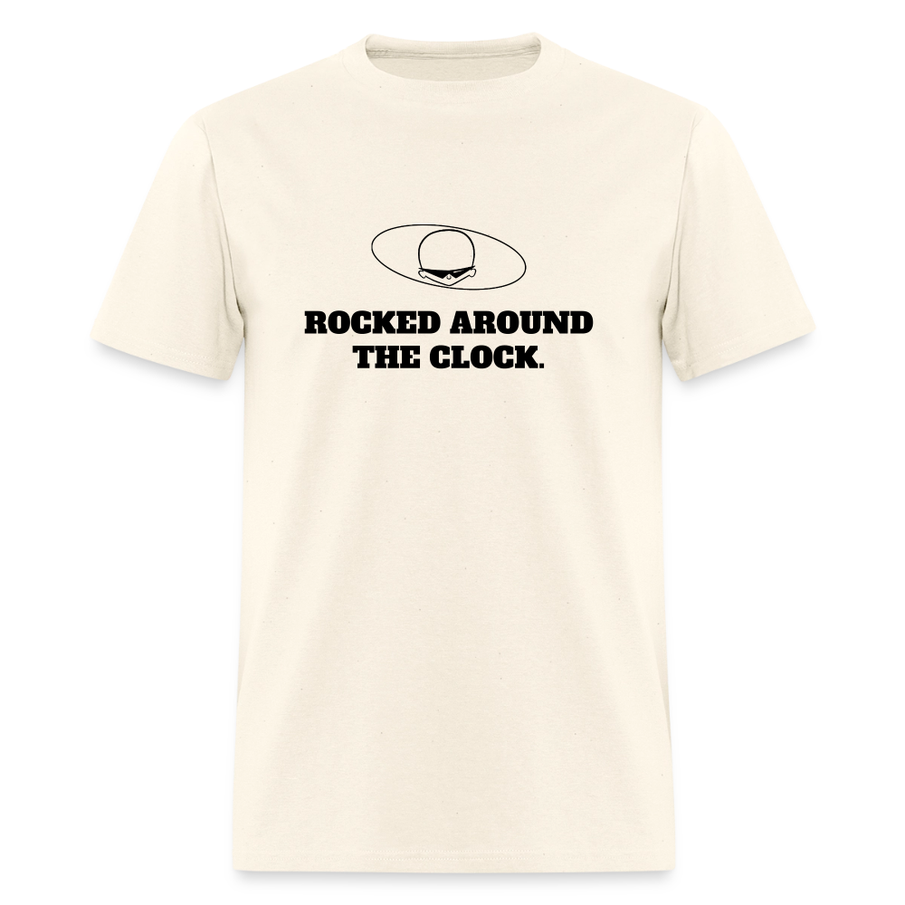 1950s "ROCKED AROUND THE CLOCK." Pop Progeny T-Shirt (Dark on Light) - sweet cream heather