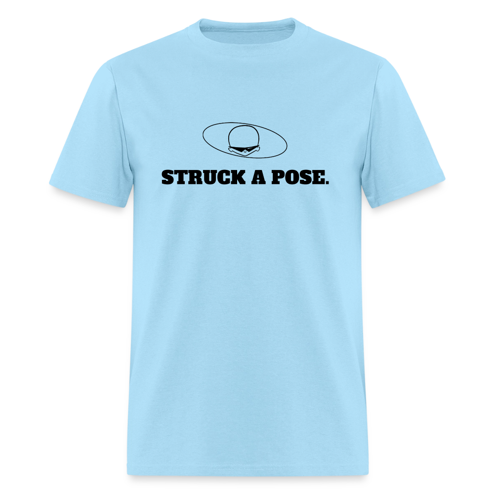 1990s "STRUCK A POSE." Pop Progeny T-Shirt (Dark on Light) - powder blue
