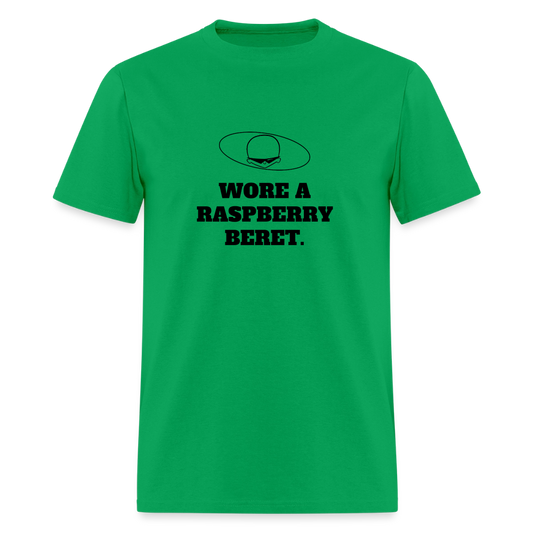 1980s "WORE A RASPBERRY BERET." Pop Progeny T-Shirt (Dark on Light) - bright green