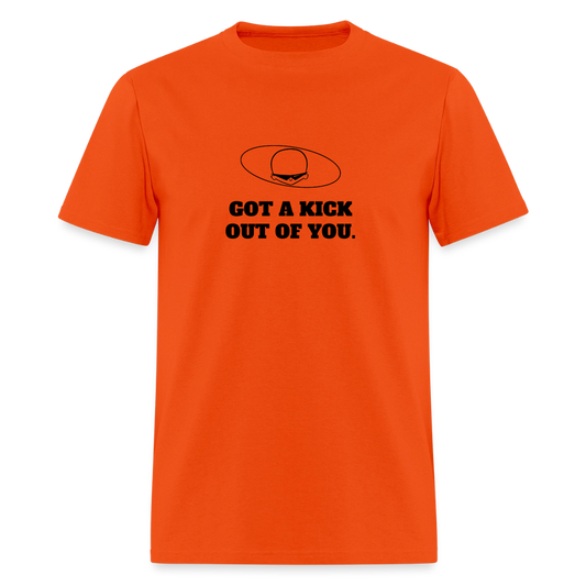 1950s "GOT A KICK OUT OF YOU." Pop Progeny T-Shirt (Dark on Light) - orange