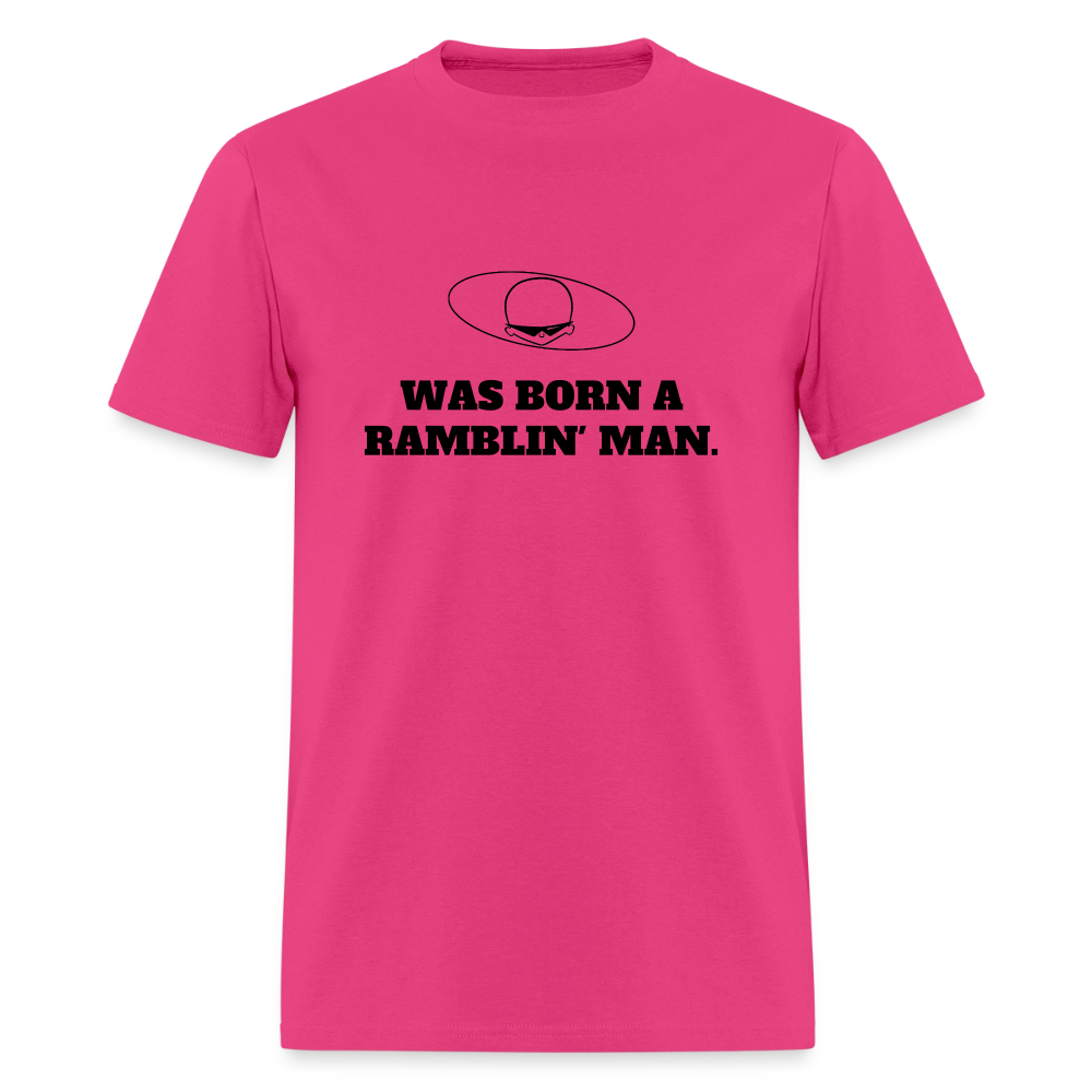 1970s "WAS BORN A RAMBLIN' MAN." Pop Progeny T-Shirt (Dark on Light) - fuchsia