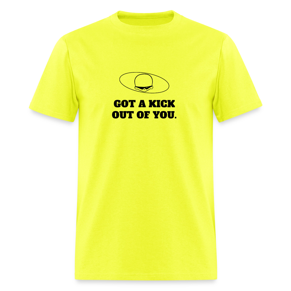 1950s "GOT A KICK OUT OF YOU." Pop Progeny T-Shirt (Dark on Light) - safety green