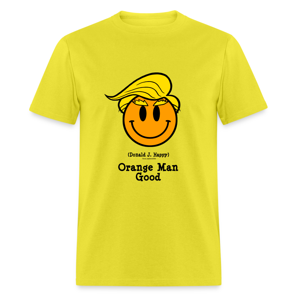 Donald J Happy "Orange Man Good" T-Shirt - yellow
