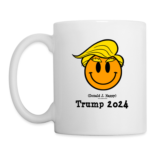 Donald J Happy "Trump 2024" Coffee Mug (Simple) - white